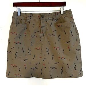 Eddie Bauer olive green patterned skirt